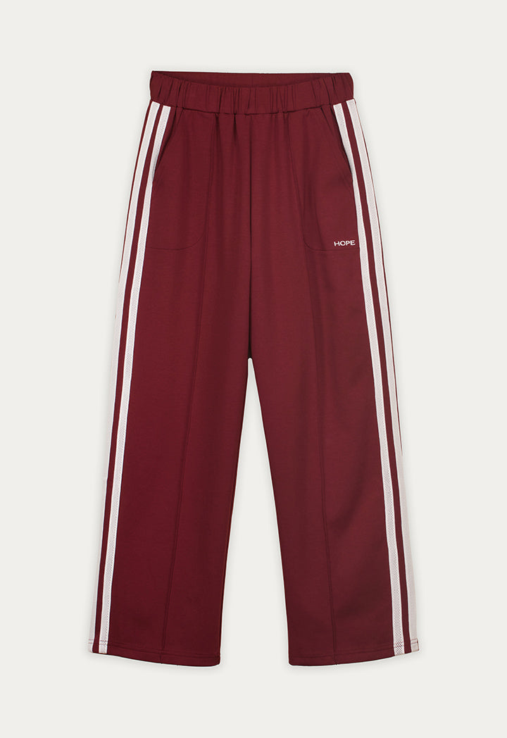 Side Stripe Wide-Leg Trousers