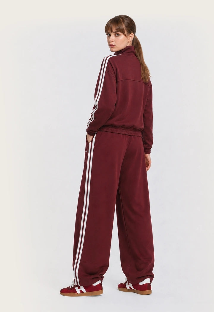 Side Stripe Wide-Leg Trousers