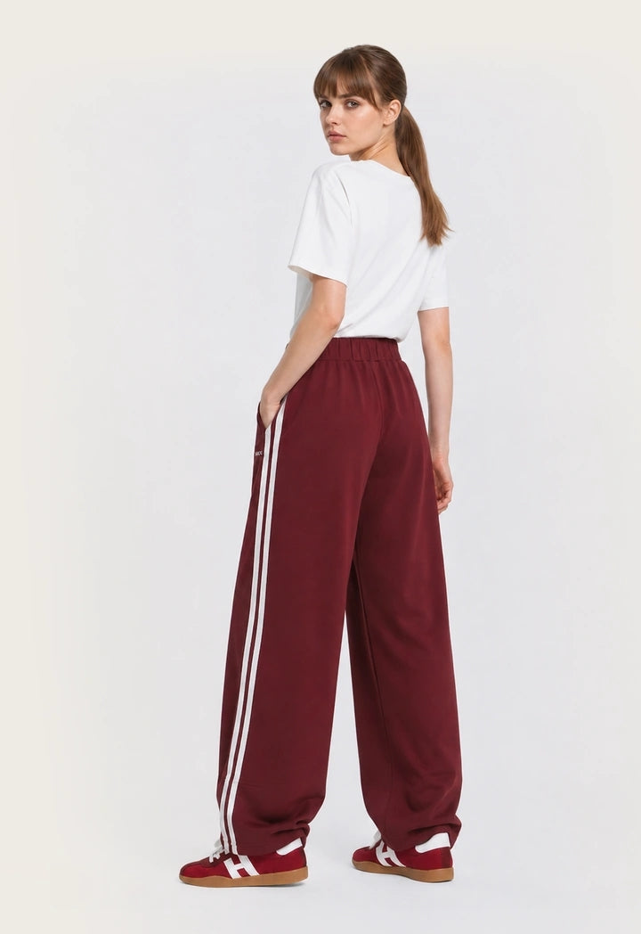 Side Stripe Wide-Leg Trousers