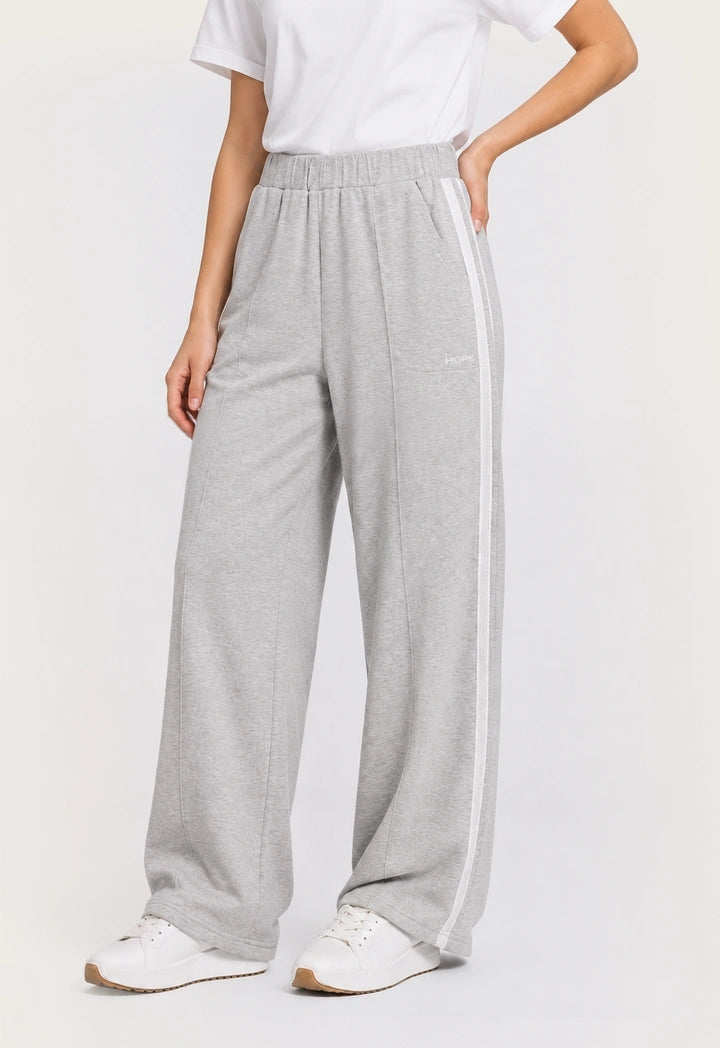 Side Stripe Wide-Leg Trousers