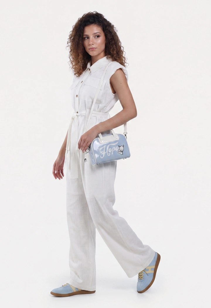 Belted Solid Vest with Padded Shoulder