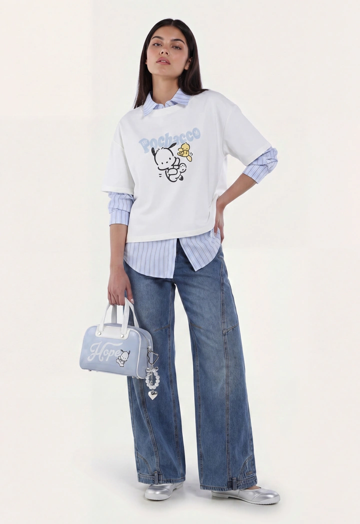 Pochacco T-Shirt and Striped Shirt Set (2PCS)