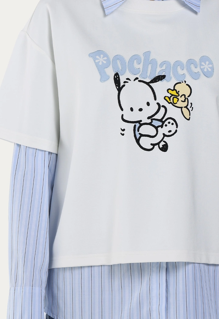 Pochacco T-Shirt and Striped Shirt Set (2PCS)