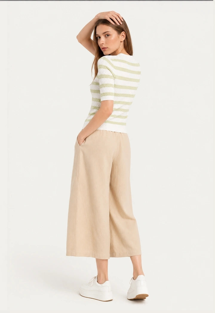Textured Striped Knit Top