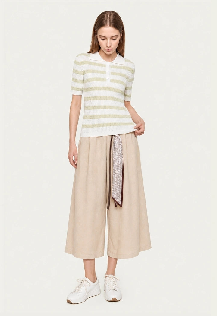 Textured Striped Knit Top
