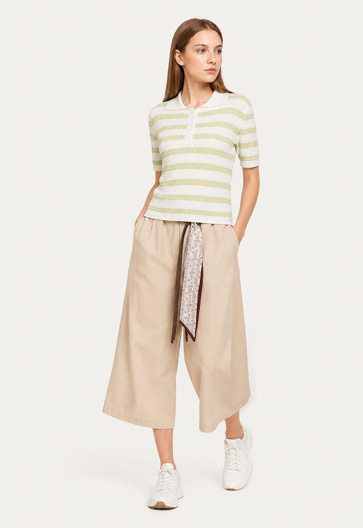 Textured Striped Knit Top
