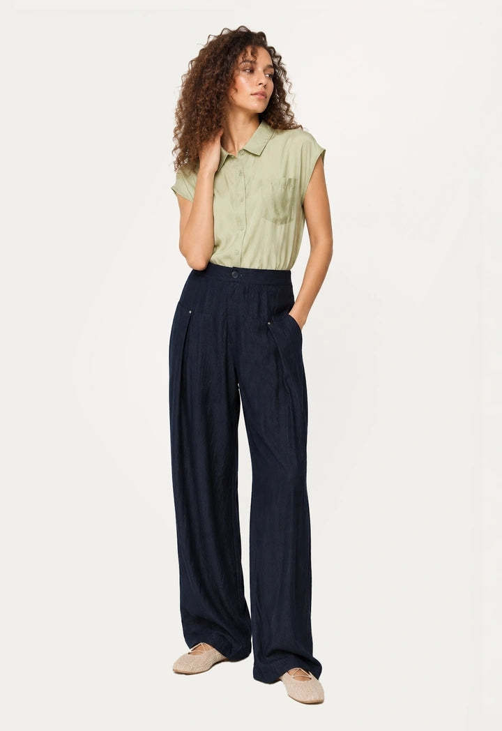 Wide-Leg High Waist Trousers