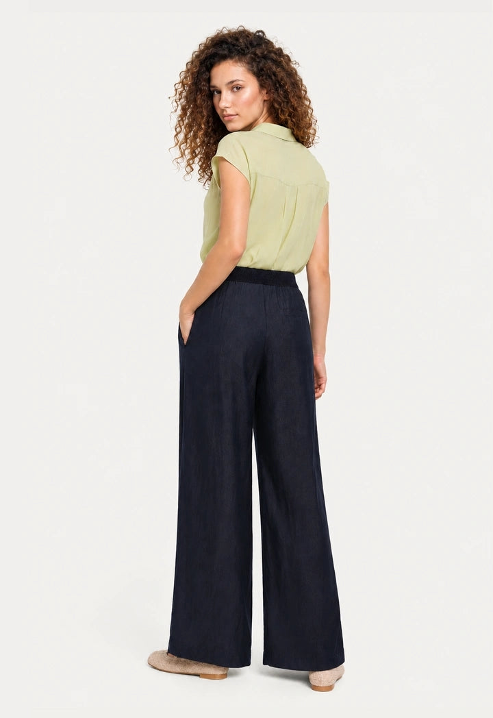 Wide-Leg High Waist Trousers