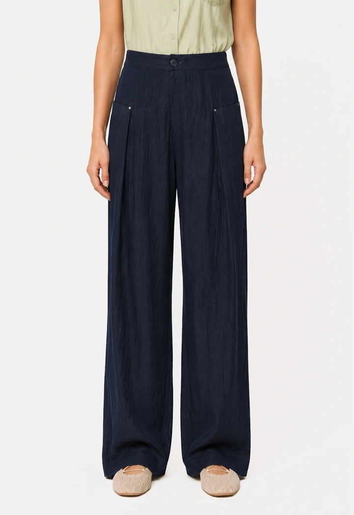 Wide-Leg High Waist Trousers