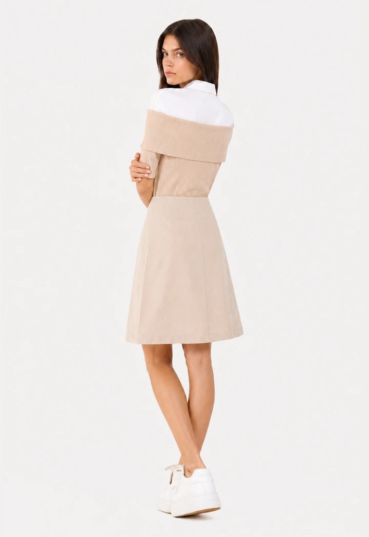 Wrapped Asymmetric Solid Skirt