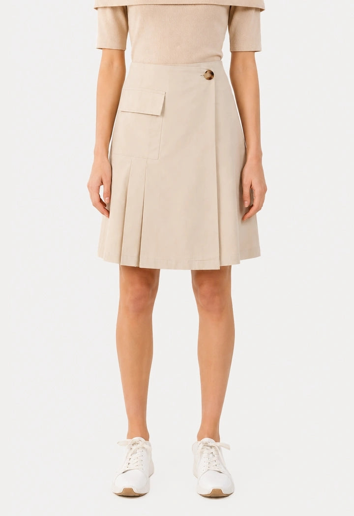 Wrapped Asymmetric Solid Skirt