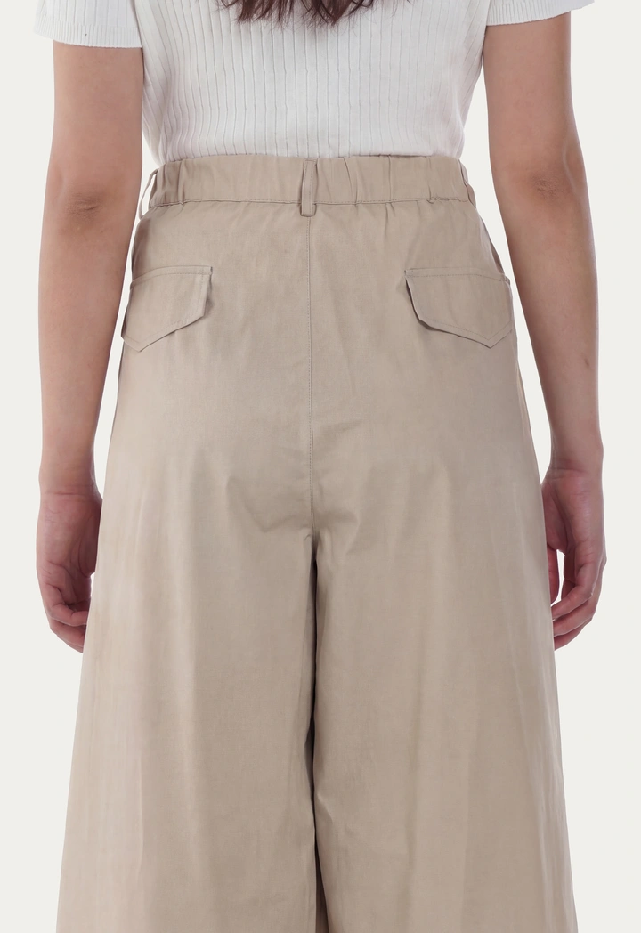 High Waist Wide Leg Solid Trousers