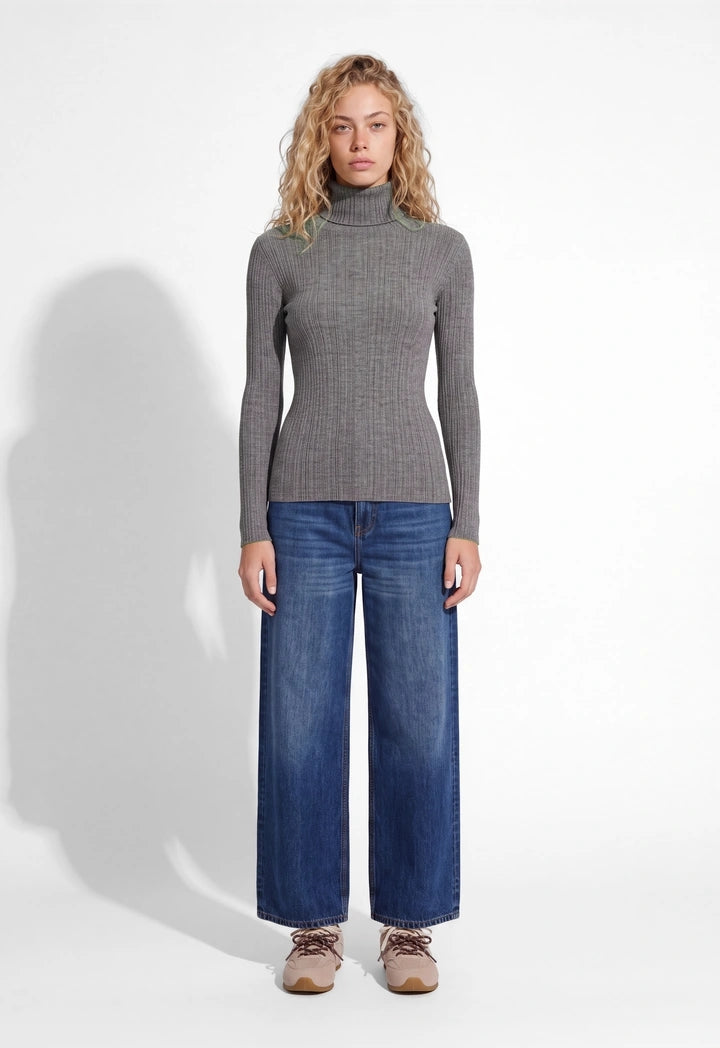 High Neck Knitted Basic Top