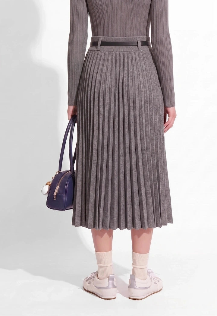 Pleated Knitted Skirt