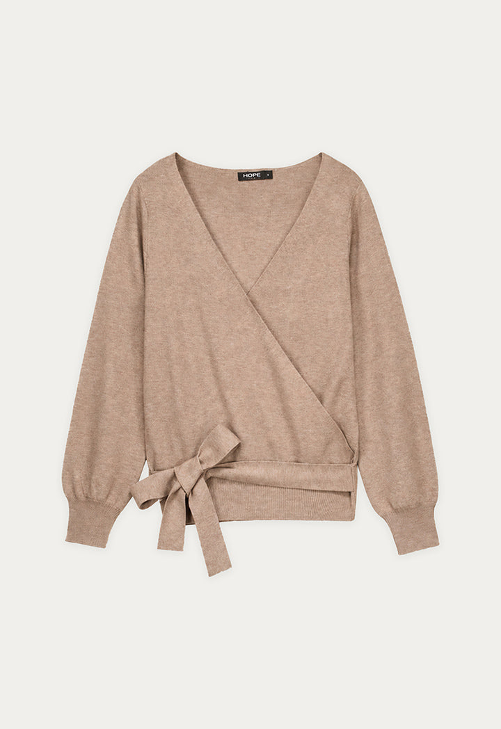 Belted Wrap Knitted Cardigan