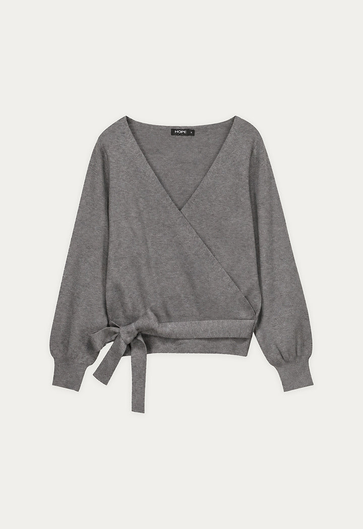 Belted Wrap Knitted Cardigan