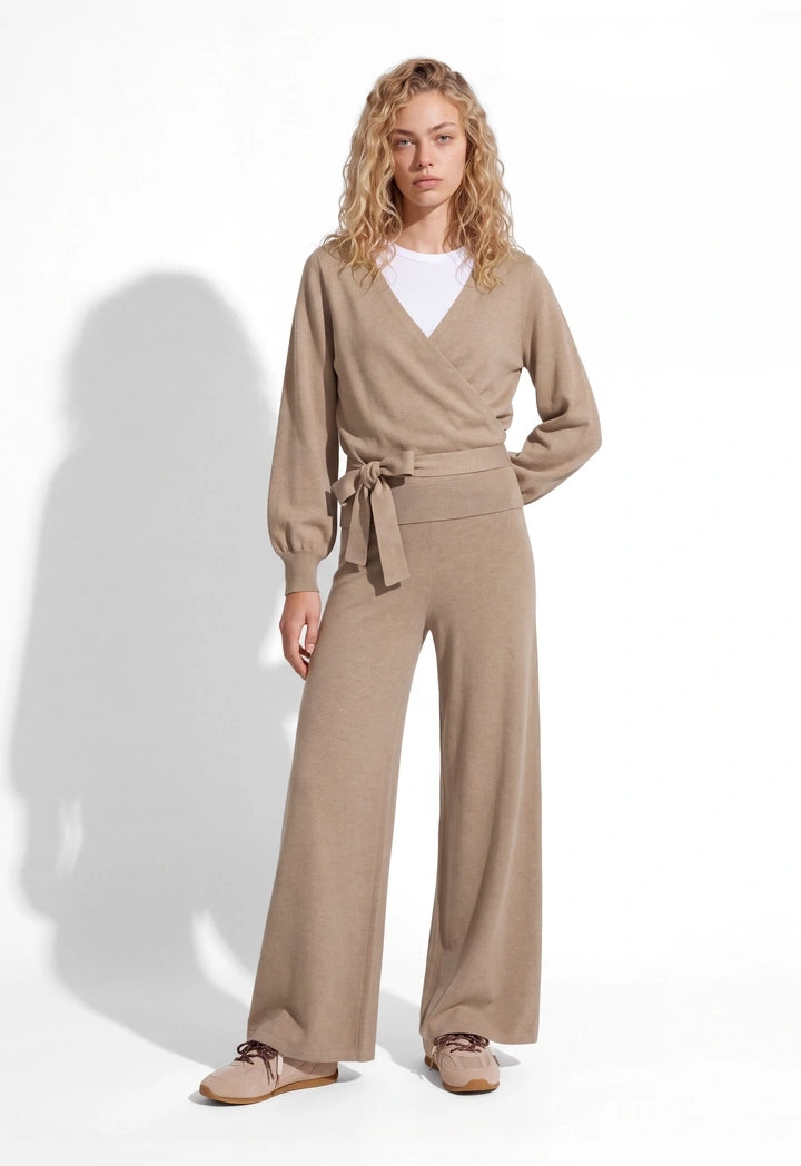 Classic Wide-Leg Knitted Trousers