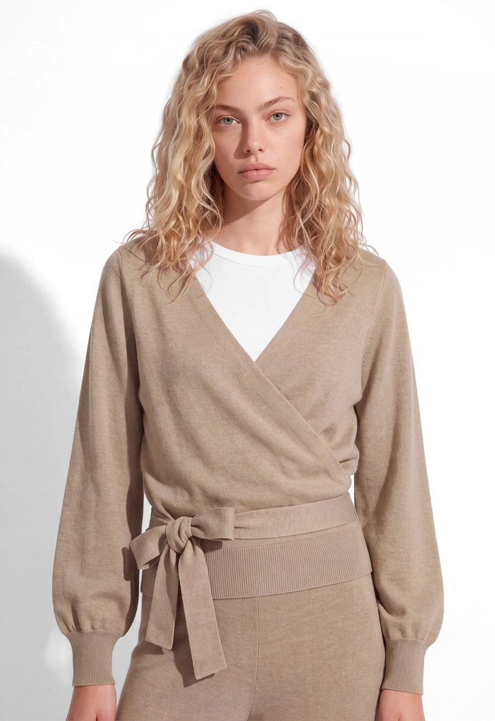 Belted Wrap Knitted Cardigan