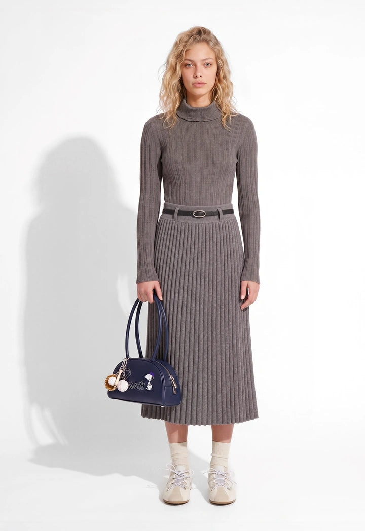 Pleated Knitted Skirt