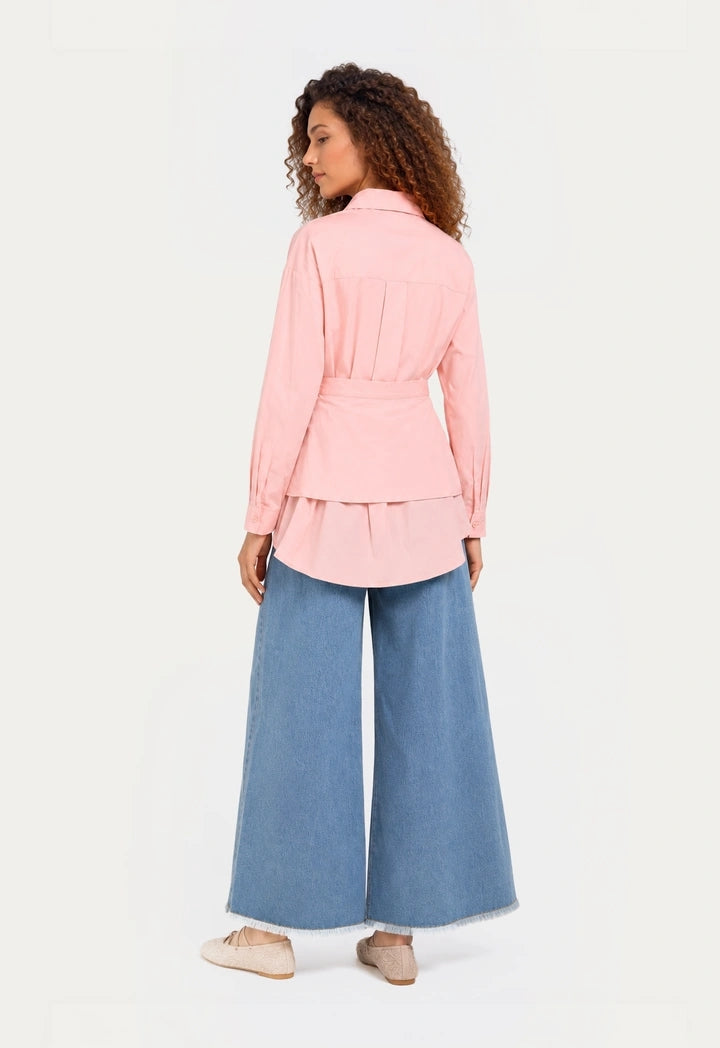 Shirt With Attached Wrap Panel