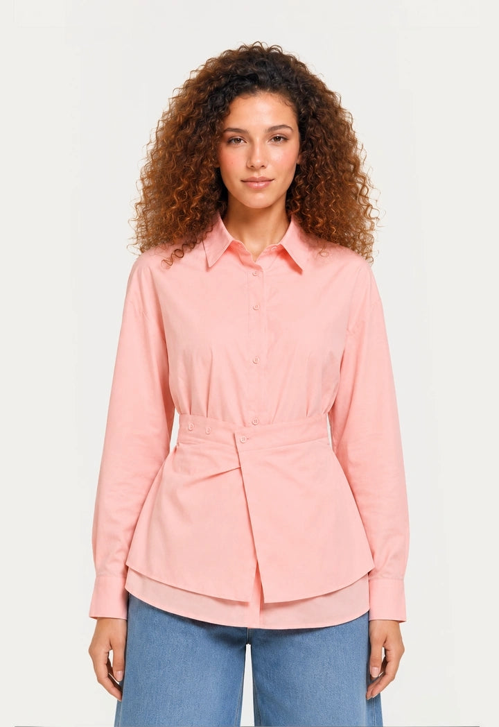 Shirt With Attached Wrap Panel