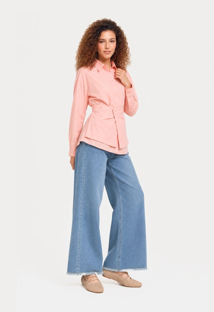 Shirt With Attached Wrap Panel