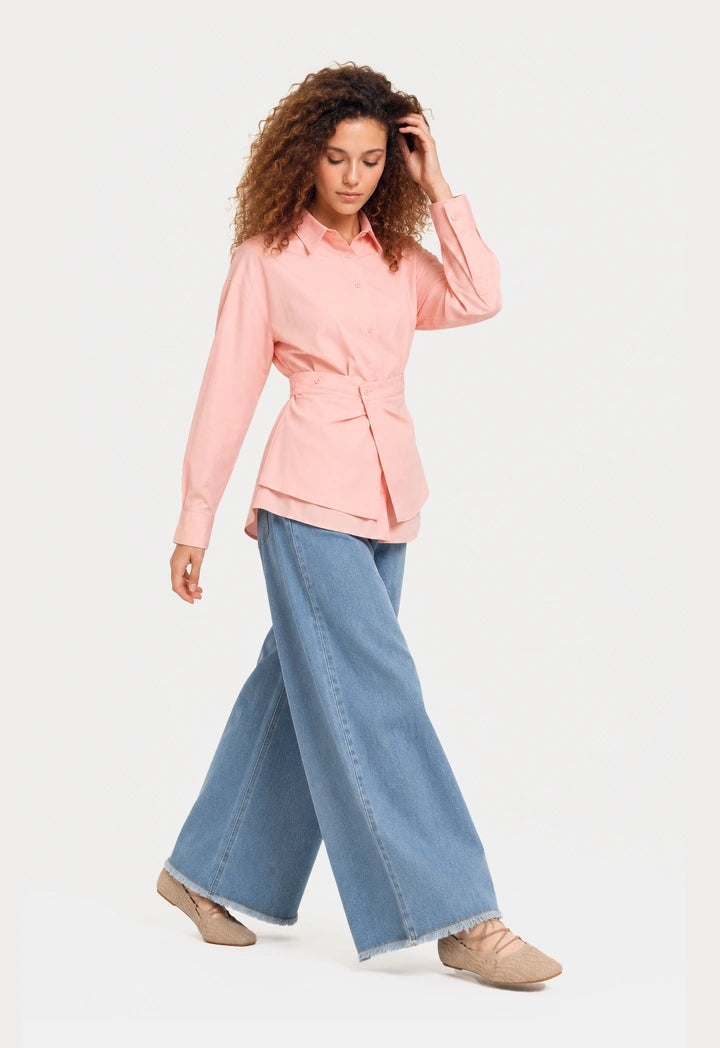 Shirt With Attached Wrap Panel