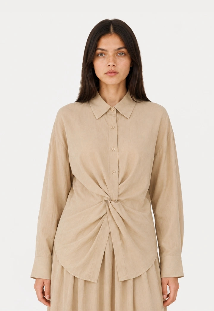 Shirt With Attached Wrap Panel
