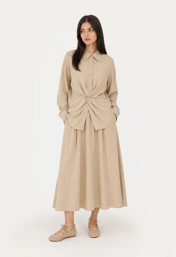 Shirt With Attached Wrap Panel