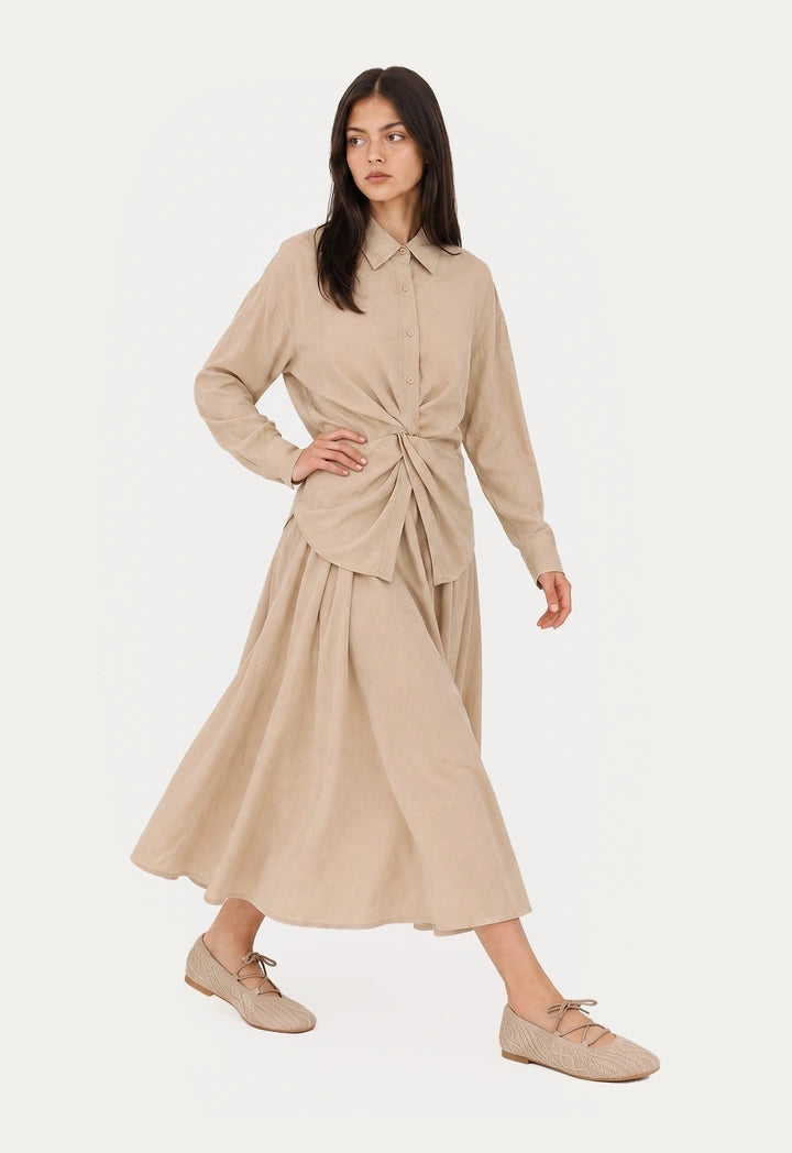 Shirt With Attached Wrap Panel