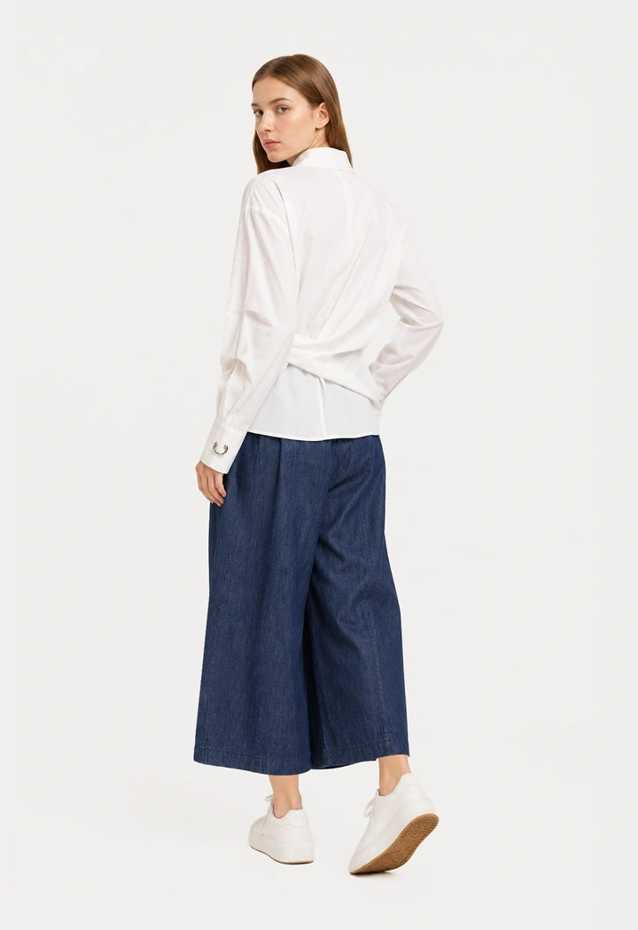 Tie-Waist Solid Shirt