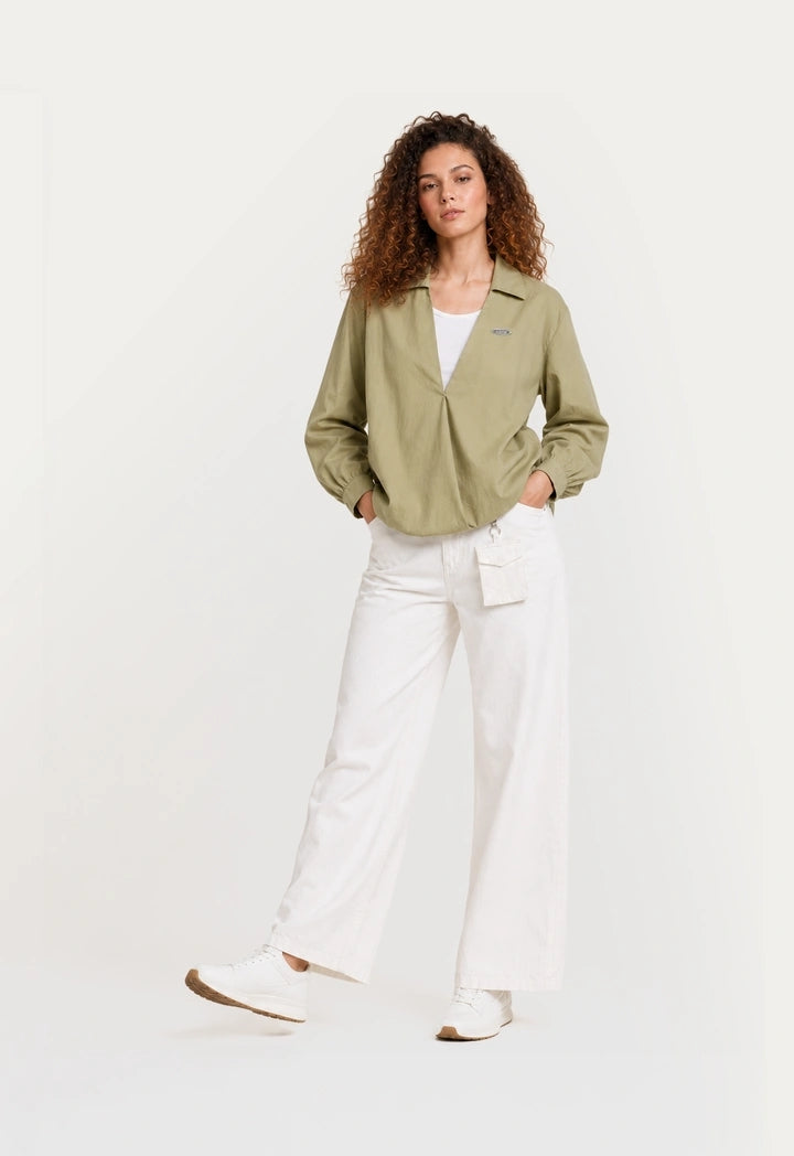 Balloon-Style Lined Blouse