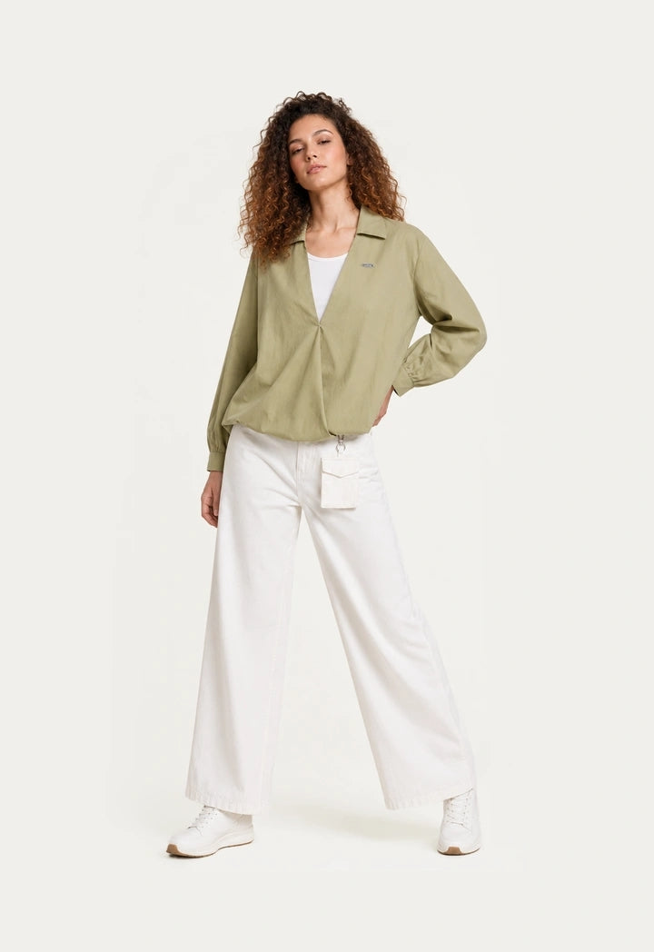 Balloon-Style Lined Blouse