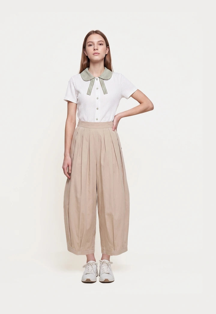 Front Pleated Balloon Trousers