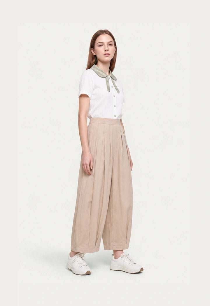Front Pleated Balloon Trousers