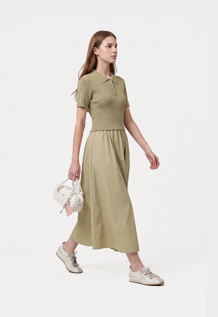 Flared Hem Knit Dress