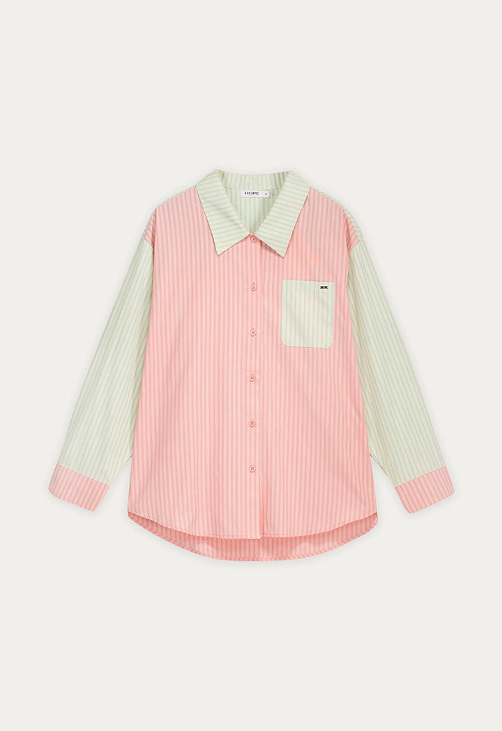 Color-Block Striped Shirt