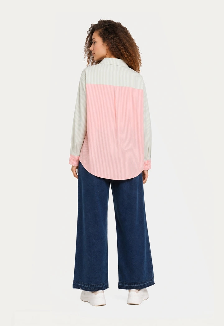 Color-Block Striped Shirt