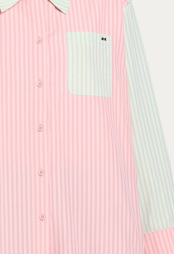 Color-Block Striped Shirt