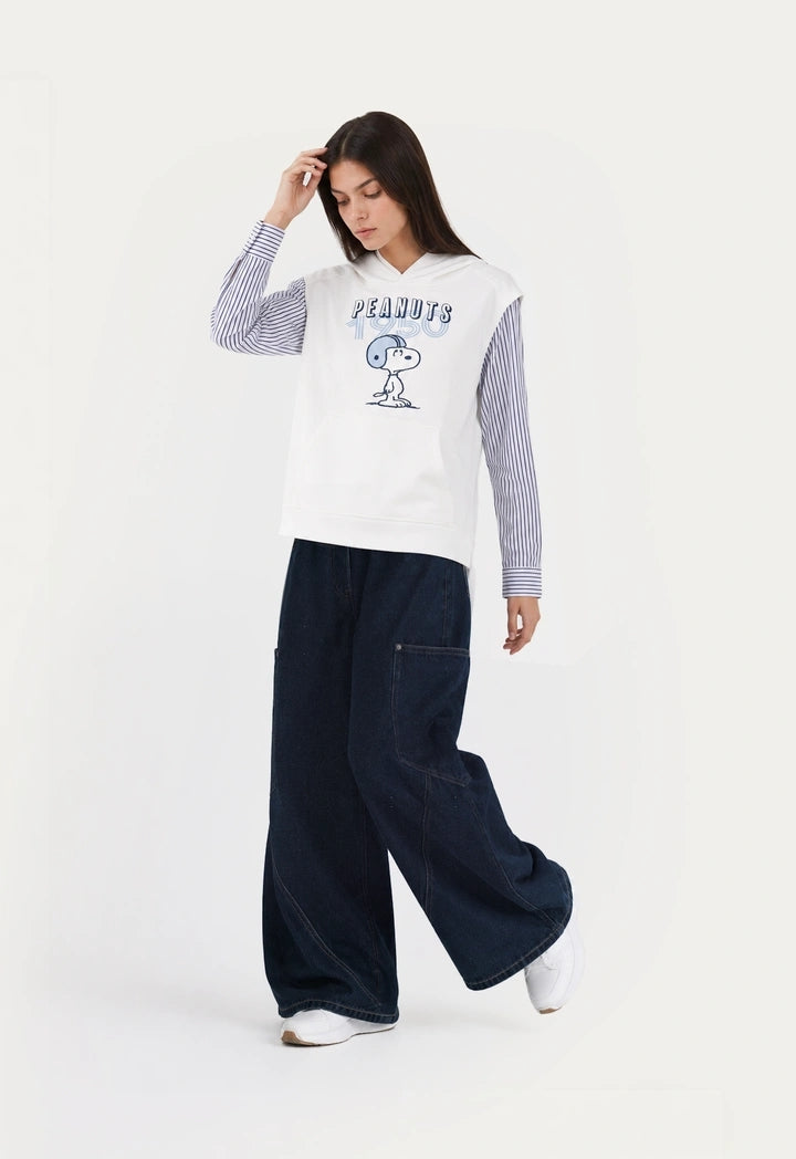 Snoopy Sweatshirt with Shirt Detail