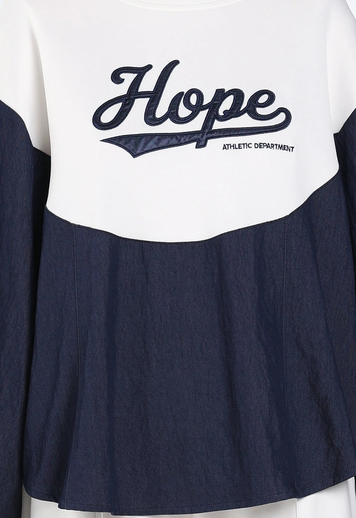 Color-Block Embroidered Sweatshirt