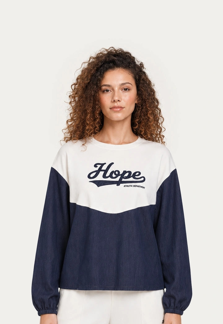 Color-Block Embroidered Sweatshirt