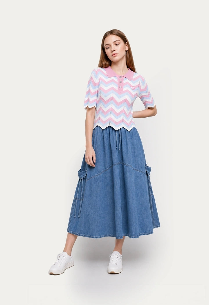Contrast Knitted Top