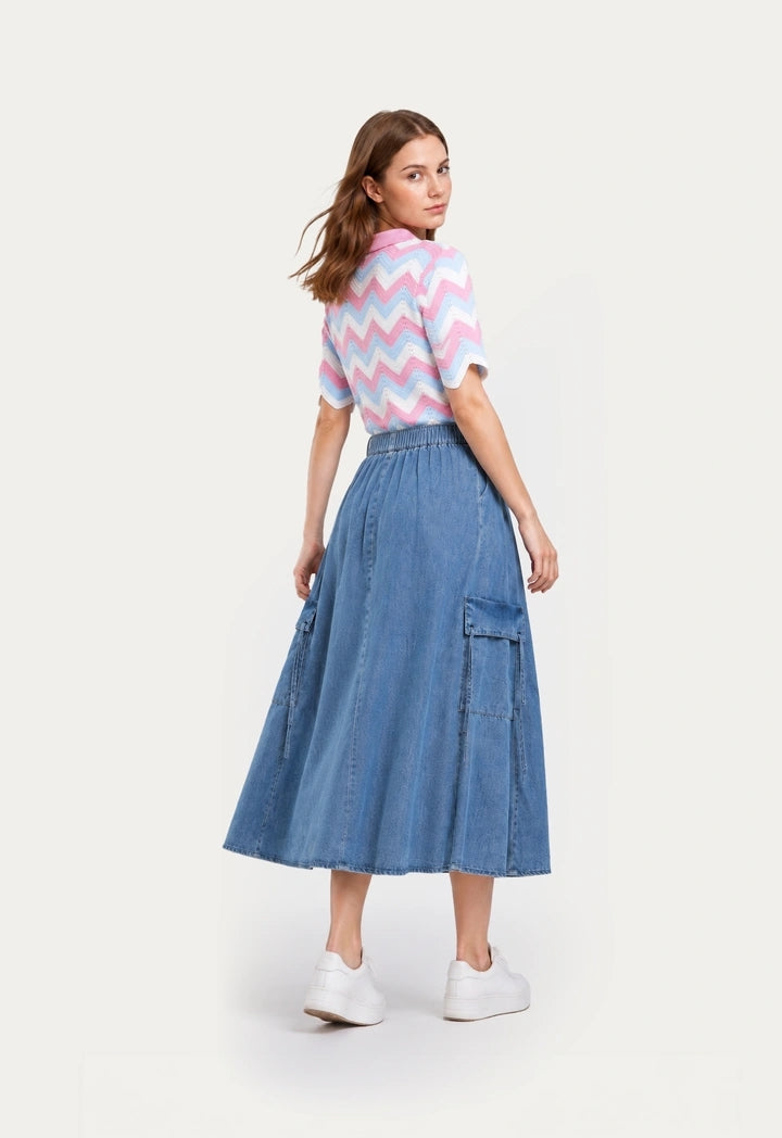 Flared Denim Skirt