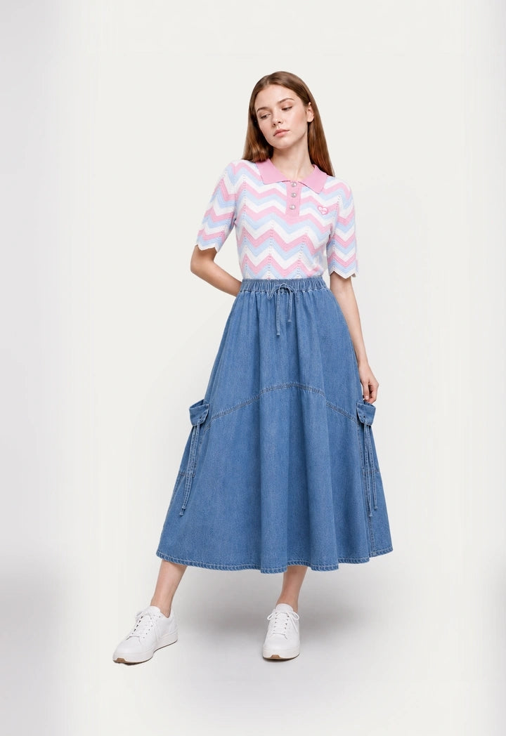 Flared Denim Skirt