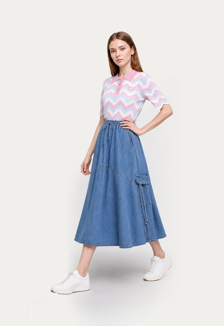 Flared Denim Skirt