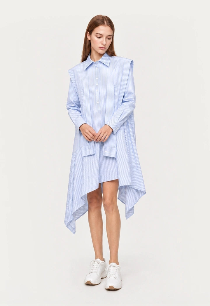 Asymmetrical Dress with Removable Scarf