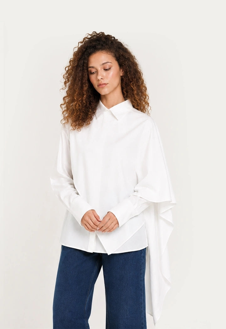 Classic Shirt with Attached Scarf