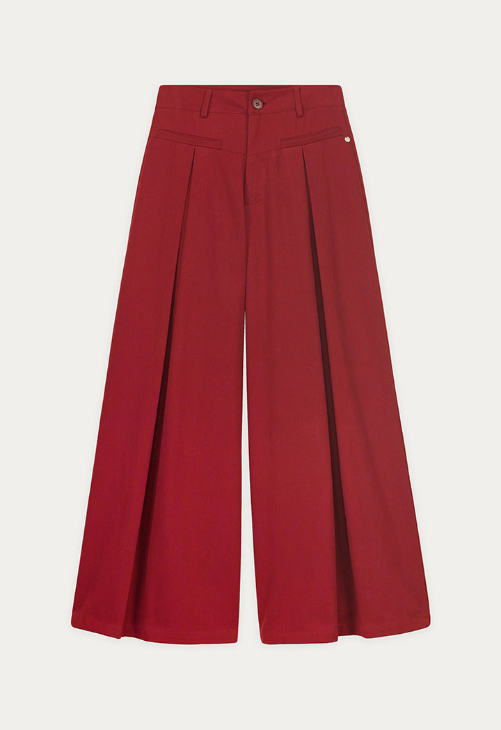 Front-Pleat Denim Trousers