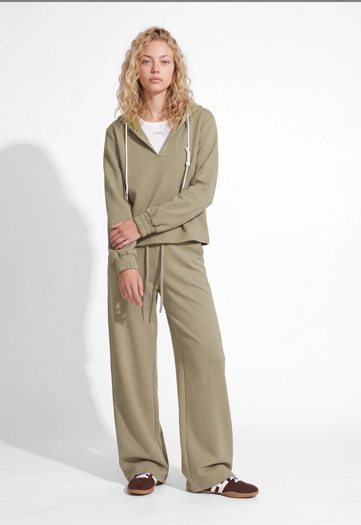 Drawstring-Hem Casual Hoodie